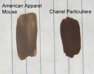 American Apparel, Mouse, Chanel, Particuliere, swatches
