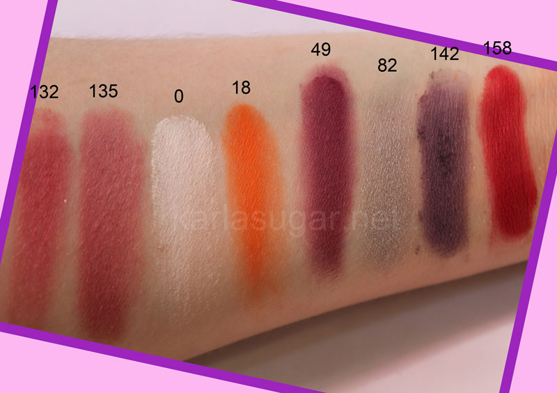 Make-Up-For-Ever-Eye-Shadow-Pinks-and-Purples-132,-135,-0,-18,-49,-82,-142,-158--Swatched Make Up For Ever, MUFE, 132, 135, 0, 18, 49, 82, 142, 158, swatches