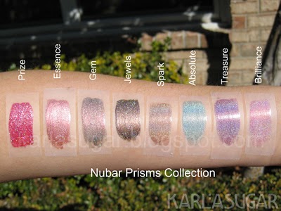 Nubar, Prism Collection, swatches, Prize, Essence, Gem, Jewel, Spark, Absolute, Treasure, Brilliance
