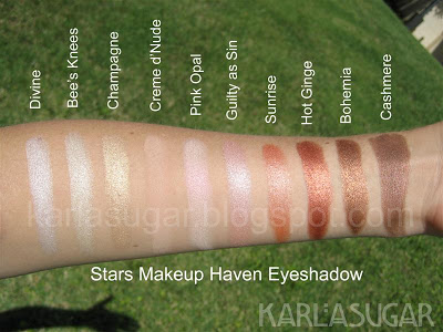Stars Makeup Haven, SMH, eyeshadow, swatches, Divine, Bees Knees, Bee
