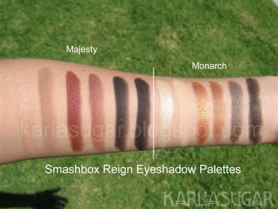 Smashbox, Reign, Majesty, Monarch, swatches