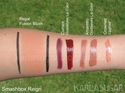 Smashbox, Reign, swatches, Regal, Currant, Amaretto, Crowned