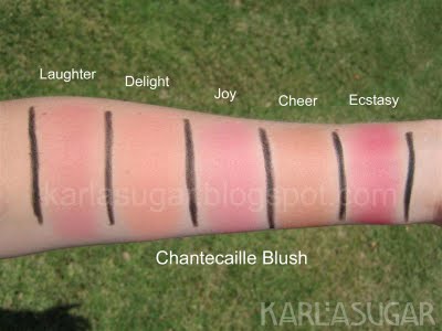 Chantecaille, blush, swatches, Laughter, Delight, Joy, Cheer, Ecstasy