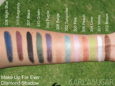 Make Up For Ever, MUFE, swatches, diamond shadow