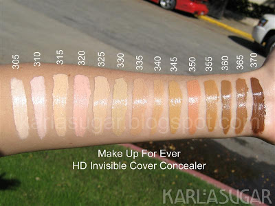 Make Up For Ever, MUFE, concealer, swatches, HD Invisible Cover