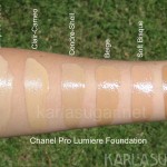 Chanel, Pro Lumiere, foundation, swatches, Limpide-Nude, Clair-Cameo, Cendre-Shell, Beige, Soft Bisque, Naturel
