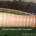 Armani, Luminous Silk Foundation, LSF, swatches