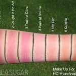 Make Up For Ever, MUFE, HD Blush, swatches, Innuendo, Caught in the Act, Truth or Dare, Walk of Shame, Nip Slip, Quickie, One Too Many