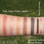 Lancome, summer, 2010, Bronze Riviera, swatches, Pink Pretty Party, Sassy in Sunrise, Sutry in Sunset