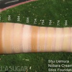 Shu Uemura, Nobara, Stick Foundation, swatches