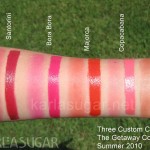 Three Custom Color Specialists, Getaway Collection, swatches, Santorini, Bora Bora, Majorca, Copacabana, St. Tropez