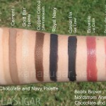 Bobbi Brown, Chocolate and Navy, Nordstrom Anniversary, 2010, palette, swatches, Navajo, Cement, Gold Bar, Copper Cocoa, Royal Navy, Caviar, Brownie, Pink Blossom, KarlaSugar, Karla Sugar