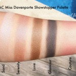 LORAC, Miss Davenporte, Showstopper, palette, swatches, Sand, Serenity, Luxe, Glamour, Couture