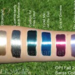 OPI, Swiss, fall, 2010, Glitzerland, Lucerne-tainly Look Marvelous, Cuckoo for This Color, Yodel Me on my Cell, Diva of Geneva, The Color to Watch, swatches