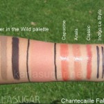 Chantecaille, fall, 2010, Tiger in the Wild, Capucine, Cappucine, Capuccine, Cappuccine, Anais, Indigo, Viola, swatches, lip chic, KarlaSugar, Karla Sugar