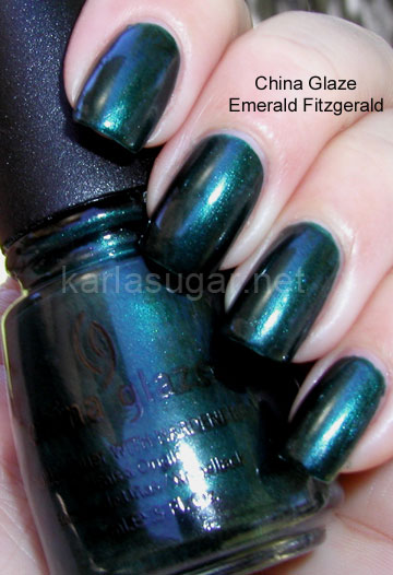 China Glaze, swatches, Emerald Fitzgerald, Vintage Vixen