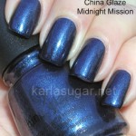 China Glaze, Midnight Mission, Vintage Vixen, swatches