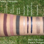 MAC, Fabulous Felines, Palace Pedigreed, swatches, Courtly, Quite Spoiled, Russian Blue, Superslick, eyeliner, liquid liner, Nocturnal, Smoky Heir, Smokey, Signature Blue, Mauvement, Bloodline, pigments, KarlaSugar, Karla Sugar