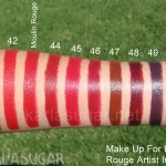 Make Up For Ever, Makeup Forever, MUFE, Rouge Artist Intense, lipstick swatches, 41, 42, Moulin Rouge, 44, 45, 46, 47, 48, 49, 50
