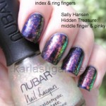 OPI, Russian Navy, Sally Hansen, Hidden Treasure, Nubar, 2010, swatches