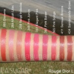 Rouge Dior, lipstick, swatches, 028, Mazette, 066, Diorama, 264, Mitzah Lilac, 298, Beige Indecise, 349, Pink Junon, 351, Elegant Pink, 361, Pink Baiser, 365, Pink Songe, 411, Sensual Bronze, 434, Samarcande Brown, 435, Andalouse, KarlaSugar, Karla Sugar