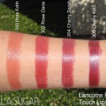 Lancome, French Touch, swatches, Rose Edith, Rose Daria, Cherry Sarah, Cherry Kiki, KarlaSugar, Karla Sugar