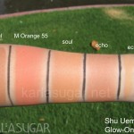 Shu Uemura, Glow On, blush, swatches, M Orange 55, soul, echo, KarlaSugar, Karla Sugar