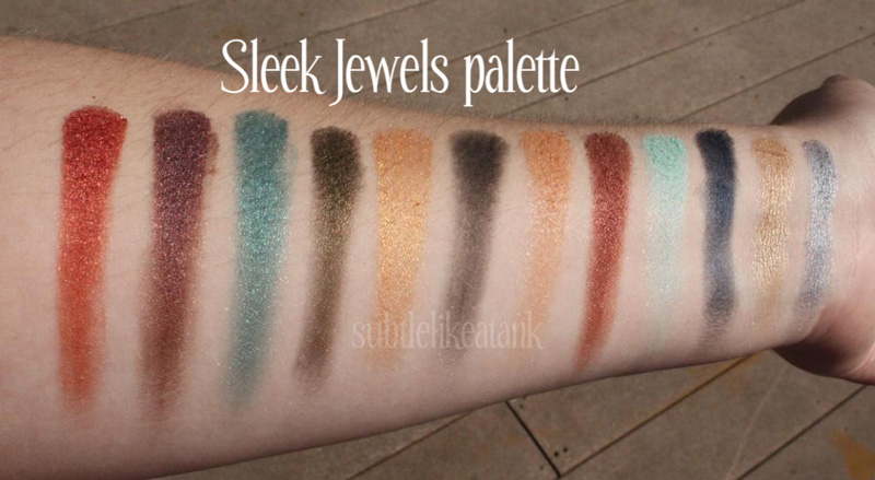 Sleek, iDivine, palette, swatches, Jewels