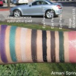 Armani, Spring, Transluminence, swatches, 2011, eyeshadow quad, eye pencil, Rouge d'Armani 518, KarlaSugar, Karla Sugar