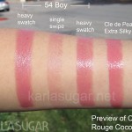 Chanel, Rouge Coco Shine, Boy, swatches