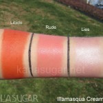 Illamasqua, cream blush, swatches, Libido, Rude, Lies, KarlaSugar, Karla Sugar