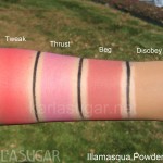 Illamasqua, swatches, blush, Tweak, Thrust, Beg, Disobey, KarlaSugar, Karla Sugar
