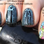 Sally Hansen, Salon Effects, Girl Flower, Flower Girl, OPI, Black Shatter, swatches