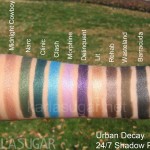 Urban Decay, 24/7, Shadow Pencils, swatches, Sin, Midnight Cowboy, Narc, Clinic, Clash, Morphine, Delinquent, Lit, Rehab, Wasteland, Barrracuda, Mercury, KarlaSugar, Karla Sugar