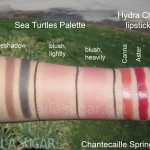 Chantecaille, Sea Turtle palette, swatches, Hydra Chic lipstick, Canna, Aster, Willow, KarlaSugar, Karla Sugar