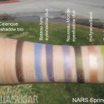 NARS, spring, 2011, swatches, Calanque, Bateau Ivre, Nouveau Monde, Hollywoodland, Celebrate, KarlaSugar, Karla Sugar