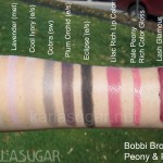 Bobbi Brown, Peony Python, swatches, palette, Opal, Lavender, Cool Ivory, Cobra, Plum Orchid, Eclipse, Lilac, Rich Lip, Pale Peony, Rich Color Gloss, Lash Glamour, Extreme Lengthening Mascara, Plum, KarlaSugar, Karla Sugar