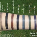 Laura Mercier, cake eyeliner, swatches, Black Ebony, Mahogany Brown, Bleu Marine, Charcoal Grey, Forest Green, Plum Riche, KarlaSugar, Karla Sugar