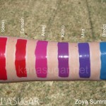 Zoya, summer, 2011, Summertime, swatches, Sooki, Tamsen, Areej, Kieko, Mira, Breezi, KarlaSugar, Karla Sugar