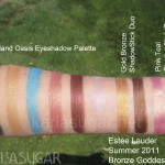 Estee Lauder, Bronze Goddess, summer 2011, swatches, Island Oasis, ShadowStick Duo, Gold Bronze, Pink Teal, KarlaSugar, Karla Sugar
