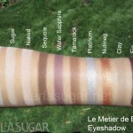 Le Metier de Beaute, eyeshadow, swatches, Crushed Ice, Sugar, Naked, Sequoia, Water Sapphire, Tamarack, Platinum, Nutmeg, Clay, Fig, KarlaSugar, Karla Sugar