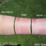 MAC, Quite Cute, blush, swatches, Miss Behave, Giggly, Sakura, KarlaSugar, Karla Sugar