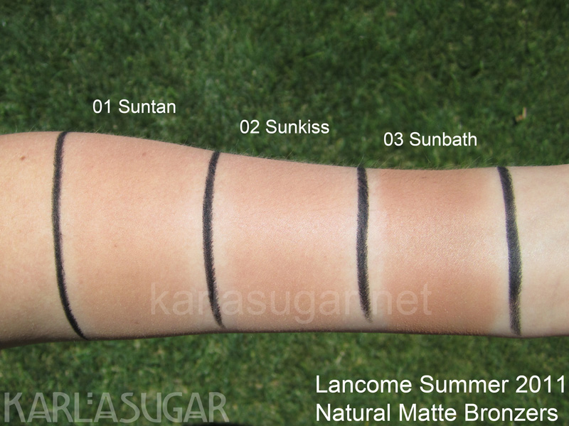 Lancome, Natural Matte, Star Bronzer, swatches, Suntan, Sunkiss, Sunbath, KarlaSugar, Karla Sugar