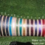 Make Up For Ever, MUFE, Aqua Liner, swatches, 1, 3, 4, 5, 6, 7, 8, 9, 10, 11, 12, 13, 14, 15, 16, Diamond Gold, Iridescent Emerald Green, Diamond Lagoon Green, Diamond Turquoise Blue, Iridescent Navy Blue, Diamond Black Purple, Iridescent Electric Purple, Iridescent Fuchsia, Iridescent Red, Diamond Burgundy, Mat Mocha, Mat Black, Diamond Multicolor Black, Iridescent Anthracite, Diamond White, KarlaSugar, Karla Sugar