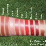 Le Metier de Beaute, LMdB, Color Core, Colour Core, lipstick, swatches, San Tropez, Captiva, Summerland, Miami, Marrakech, Ibiza, Riviera, China Beach, Sydney, Nevis, Paris, KarlaSugar, Karla Sugar
