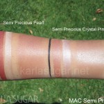 MAC, Semi Precious, Mineralize Skinfinish, MSF, swatches, Semi Precious Pearl, Semi Precious Crystal Pink, Karla Sugar, KarlaSugar