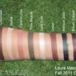 Laura Mercier, fall 2011, Canyon, swatches, Chocolate, Stellar, Canyon Clay, Pine Bronze, Gold Dust, Cedar, Antique Jade, Brown Copper, KarlaSugar, Karla Sugar