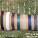 NARS, Larger than Life eyeliner, swatches, Via Veneto, Santa Monica Blvd, Santa Monica Boulevard, Via Appia, Abbery Road, Rue Bonaparte, Rue Saint-Honore, Madison Avenue, KarlaSugar, Karla Sugar