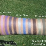 Guerlain, fall 2011, eyeshadow quads, swatches, 01 Les Violets, 02 Les Bleus, 03 Les Verts, KarlaSugar, Karla Sugar