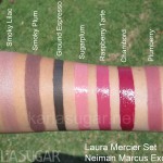 Laura Mercier, Smoky Plums, swatches, Neiman Marcus, Smoky Lilac, Smoky Plum, Ground Espresso, Sugarplum, Raspberry Tarte, Chambord, Plumberry, KarlaSugar, Karla Sugar